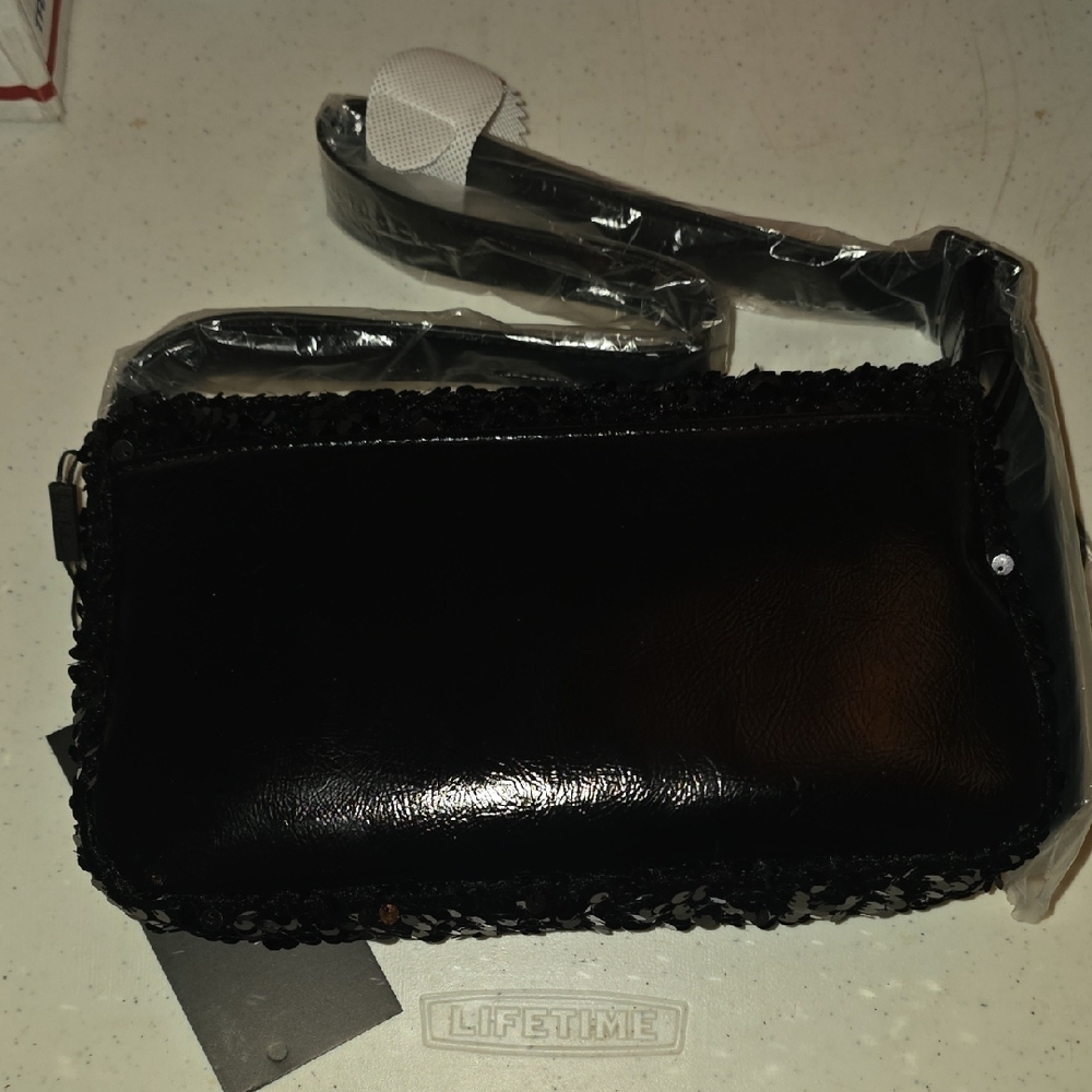 Nicole Miller Black Sequin Wristlet Clutch - Picture 3 of 3